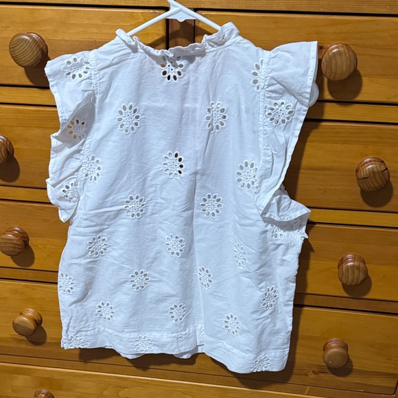 White Eyelet Ruffle Blouse - Picture 4 of 4